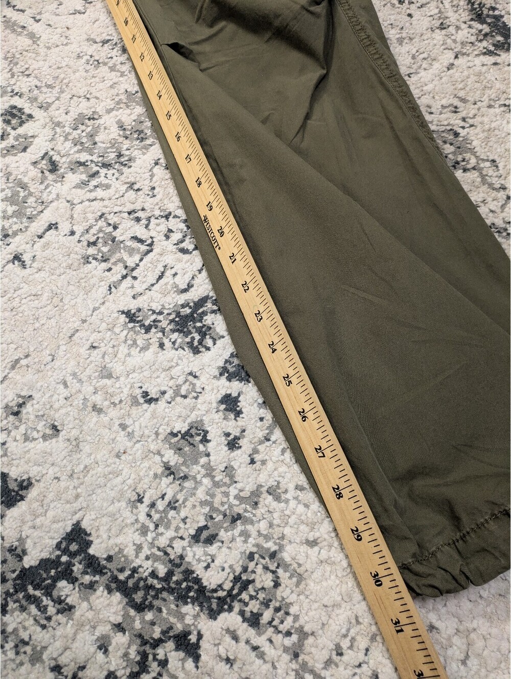 Garage Olive Green Parachute Cargo Pants – Size XS Adjustable Toggle Joggers - Picture 6 of 7